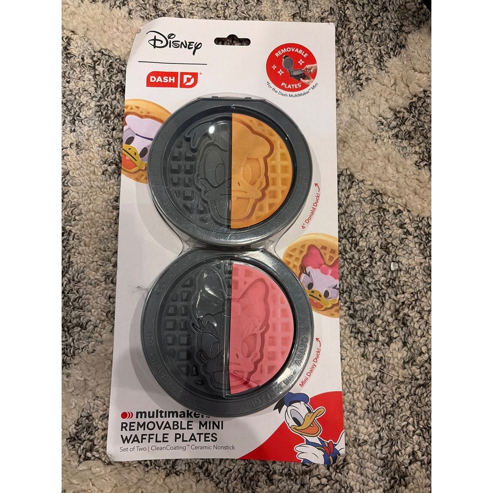 Disney Dash MultiMaker Removable Mini Waffle Plates Donald Duck Daisy‎ 2pk NEW